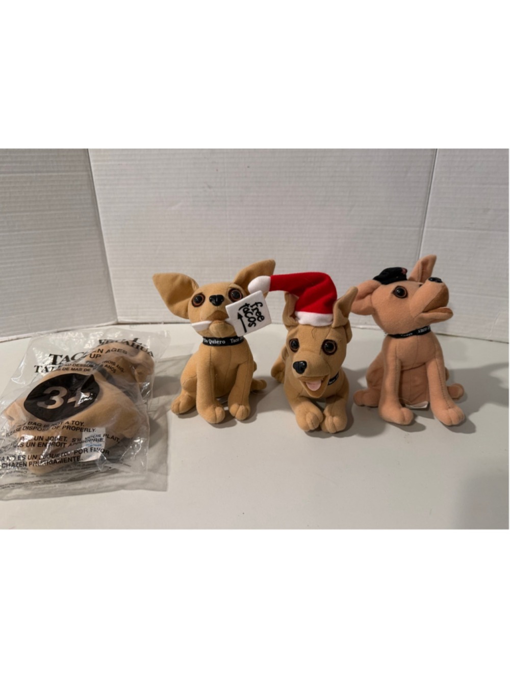 Taco Bell Plush Chihuahua Dog Toy Set One Size Beige Red
